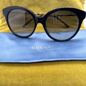 Gucci Black with Bamboo Temple Sunglasses